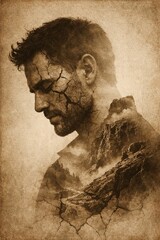 Raw authenticity with cracked earth cliffs