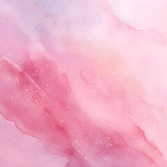 Obraz premium Pastel baby pink watercolor background with soft gradients subtle glitter highlights and uneven textures creating elegant ethereal mood 