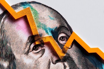 Dynamic Dollar Decline Modern Financial Instability Art for Crisis Management Campaigns and Authentic Business Advertising