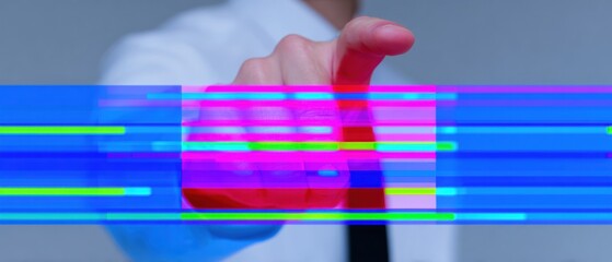 Modern Professional Analyzing Finance Data on Virtual Screen Premium Technology for Business and Marketing Content