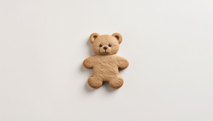 立体的な熊のチョコレートクッキー一つのミニマルなバレンタインイメージ / Minimal Valentine image of a single 3D bear‑shaped chocolate cookie
