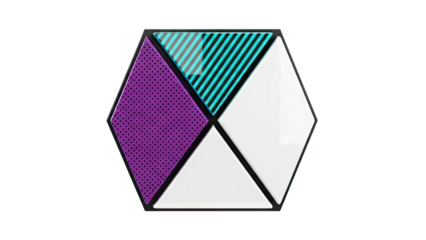 Geometric Hexagonal Object with Mixed Textures