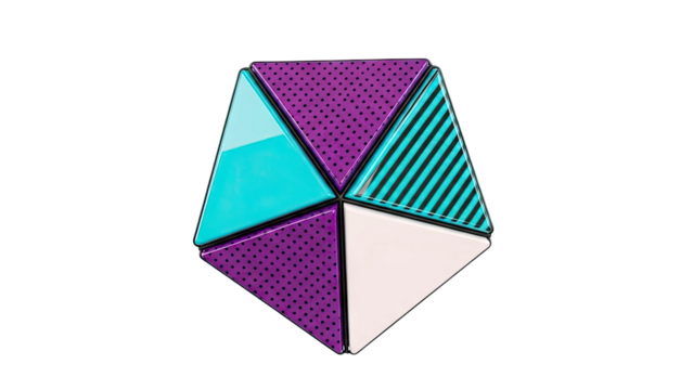 Geometric Shape with Polka Dots and Stripes - Powered by Adobe