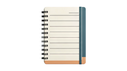 Minimalist Spiral Notebook with Tan and Blue Accents