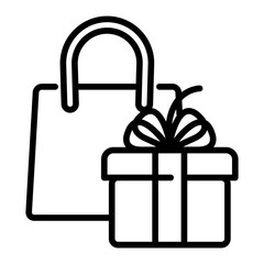 Gift and bag icon