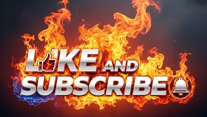 Inspiring Call to Action Embrace Engagement and Growth with a Fiery Like and Subscribe Graphic