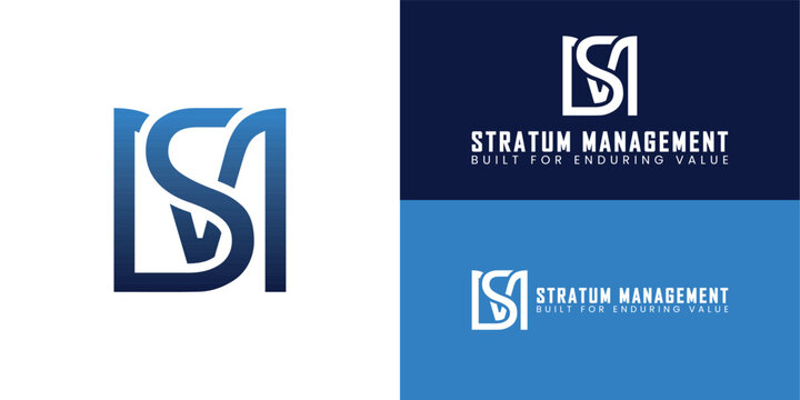 A minimalist, interlocking S and M logo for a holding company. Design a stable geometric mark representing legacy, private investment, and the strength of a modern family office.