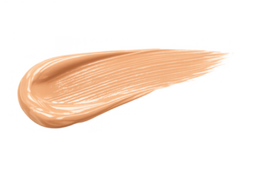 Liquid beige cosmetic product stroke, smooth cream texture for foundation or bb cream, creating a perfect swatch. Transparent background