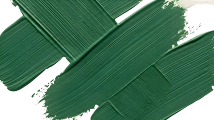 Abstract Dark Green Acrylic Paint Brushstrokes Texture isolated PNG with Transparent Background