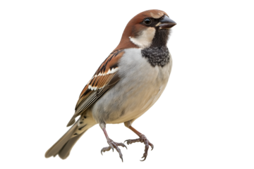 House Sparrow Bird Isolated on Transparent Background