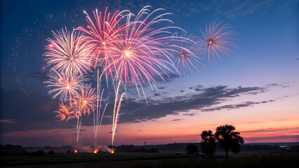 fireworks over the river