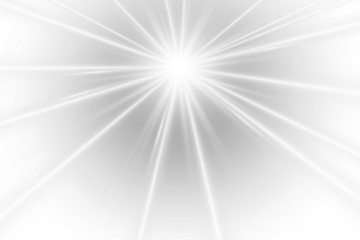 Bright realistic radiant light rays and lens flare PNG overlay with glowing starburst illumination of sun beams or sunlight on transparent background