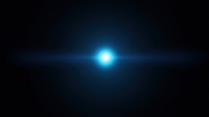 Single bright glowing blue dot in the center of dark gradient background, subtle light diffusion, ultra minimal digital concept, premium futuristic