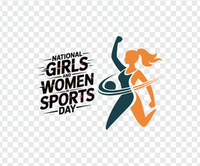 Fototapeta premium National Girls and Women in Sports Day Dynamic Athlete Graphic