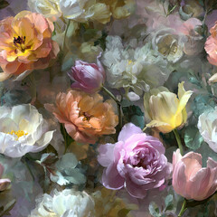 Pastel Elegant Floral Seamless Pattern