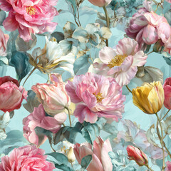 Pastel Elegant Floral Seamless Pattern