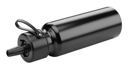 Black syringe isolated on transparent background