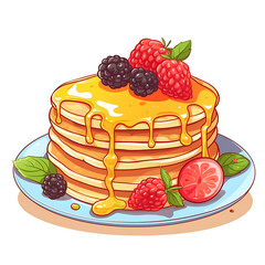 Exquisite Sweet Pancakes with Fresh Fruits