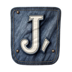 Classic Denim J Letter Tag Isolated