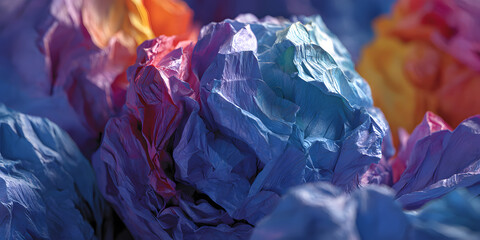 Evolving crumpled paper ball used for brainstorming sessions, creative process and idea development