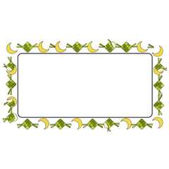 Ketupat and moon frame for Eid alFitr celebration.