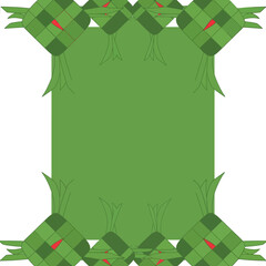 Ketupat frame design for Eid alFitr celebration 1.