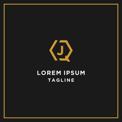 Fototapeta premium qj or jq hexagon logo