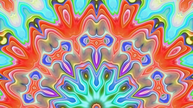 Colorful semicircular mosaic pattern motion transition with evolving fluid effects in vivid hues. Vibrant kaleidoscopic half circle warp shifting and symmetrical expansion movements. 4K UHD 4096x2304