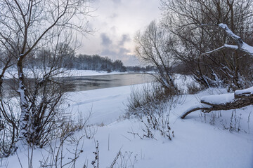 winter landscape with river