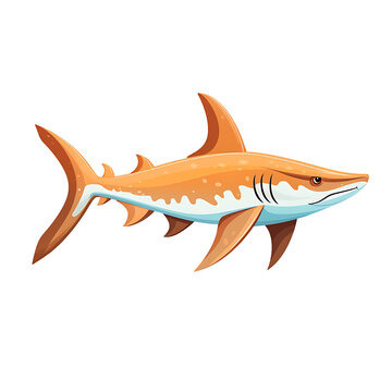 Dogfish Detailed Vector Illustration on White