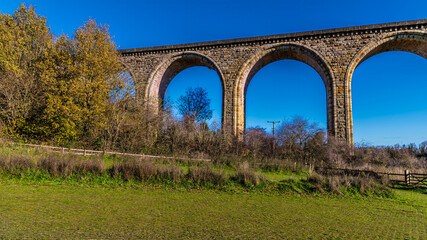 Fototapeta premium A view towards the west end of the cefn viaduct near Chirk, Wales 