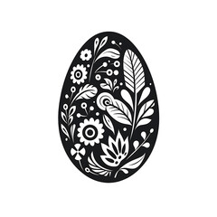 Spring-themed Easter Egg Silhouette Design