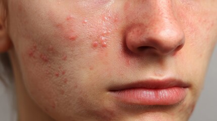 Fototapeta premium Acne occurs due to issues with sebaceous gland function