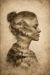 Balanced double exposure figure on log