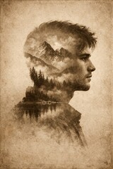 Renewal reflection double exposure hands