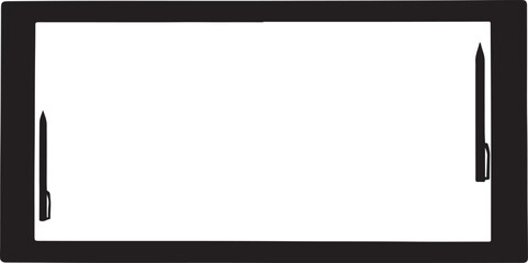 Obraz premium A blank digital drawing tablet with a stylus on the side, ready for creative work.