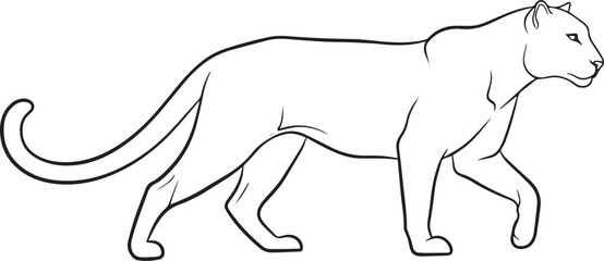 Obraz premium silhouette of clean vector of Leopard isolated on white background