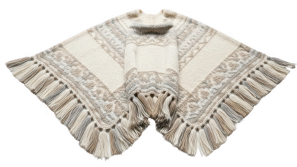 knitted poncho png white poncho png fringe poncho png winter poncho png transparent background image