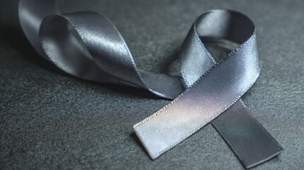 Brain cancer awareness month grey ribbon for support Healthcare and World Cancer Day theme