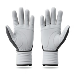 Obraz premium Minimalist White Winter Thermal Gloves with Soft Texture and Elastic Cuffs for Cold Weather Comfort and Outdoor Activities, Isolated Product Photography