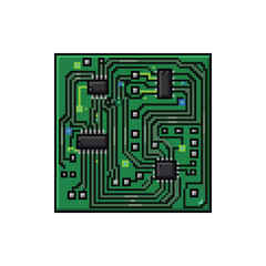 Pixel Art Electronic Circuit Board