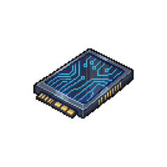 Pixel Art Sci-Fi Data Chip