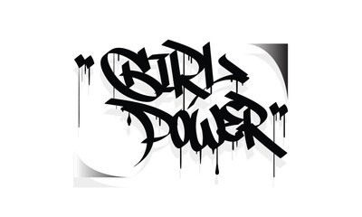 GIRL POWER graffiti tag style design