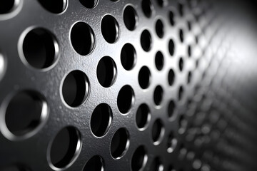 FOND MÉTALLIQUE GRIS PERFORÉ AVEC TROU CIRCULAIRES