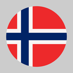 Obraz premium Flag of Norway in circular shape with accurate proportions and official colors