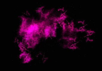 Pink Purple Nebula Galaxy Overlay. Cosmic Space Effect Background