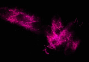 Pink Purple Nebula Galaxy Overlay. Cosmic Space Effect Background