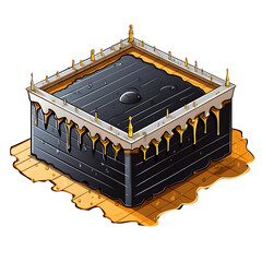 Kaaba Top View Vector Illustration Isolated