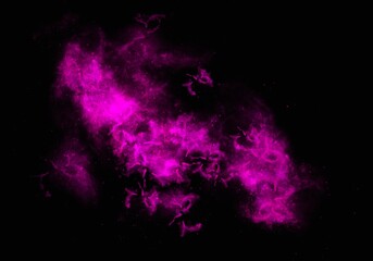 Pink Purple Nebula Galaxy Overlay. Cosmic Space Effect Background