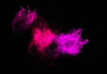 Pink Purple Nebula Galaxy Overlay. Cosmic Space Effect Background